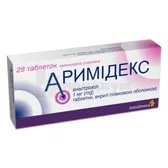 Аримидекс таблетки, покрытые пленочной оболочкой 1 мг №28